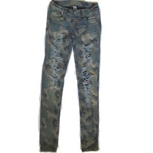 Almost Famous Destroyed Camo Skinny Jeans